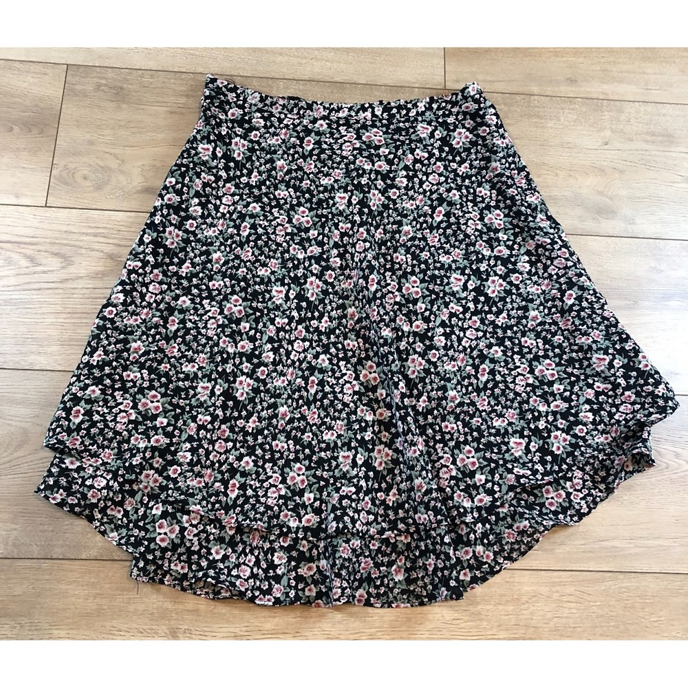 Vintage Inclination Floral Short Skirt‎ Black Boho Whimsigoth Fairy Goth 90s Y2K